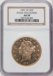 1891-CC $20 Liberty Double Eagle NGC AU58