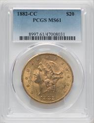1882-CC $20 Liberty Double Eagle PCGS MS61