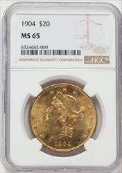 1904 $20 Liberty Liberty Double Eagle NGC MS65