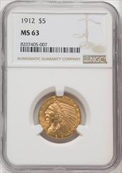 1912 $5 Indian Half Eagle NGC MS63