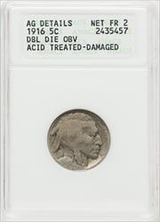 1916 Doubled Die Obverse Buffalo Nickel ANACS AG03
