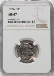1926 5C Buffalo Nickel NGC MS67