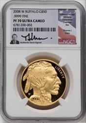 2008-W $50 One-Ounce Gold Buffalo NGC PF70 Thomas Uram