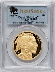 2009-W $50 One-Ounce Gold Buffalo First Strike PCGS PR70