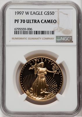 1997-W $50 One-Ounce Gold Eagle NGC PF70