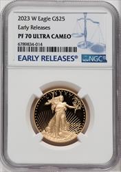 2023-W G$25 Half Ounce Gold Eagle First Strike NGC PF70