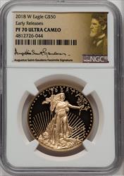 2018-W $50 One Ounce Gold Eagle First Strike NGC PF70
