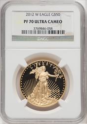 2012-W $50 One-Ounce Gold Eagle Brown Label NGC PF70