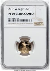 2018-W $5 Tenth Ounce Gold Eagle NGC PF70