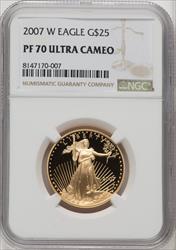 2007-W $25 Half-Ounce Gold Eagle NGC PF70