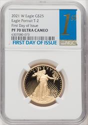 2021-W G$25 Half Ounce Gold Eagle Type Two FDI NGC PF70