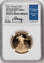 2021-W G$25 Half Ounce Gold Eagle Type One NGC PF70