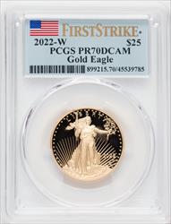 2022-W G$25 Half Ounce Gold Eagle FS PCGS PR70