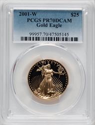 2001-W $25 Half-Ounce Gold Eagle PCGS PR70