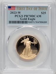 2023-W G$25 Half Ounce Gold Eagle First Day of Issue PCGS PR70