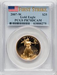 2007-W $25 Half-Ounce Gold Eagle First Strike PCGS PR70