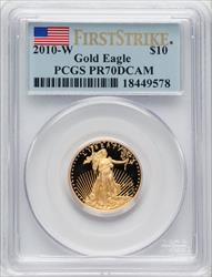 2010-W $10 Quarter-Ounce Gold Eagle First Strike PCGS PR70