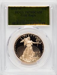 2018-W $50 One Ounce Gold Eagle Gold Foil PCGS PR70