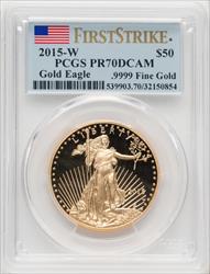 2015-W One-Ounce Gold Eagle First Strike Blue Gradient PCGS PR70