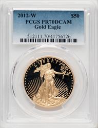 2012-W $50 One-Ounce Gold Eagle Blue Gradient PCGS PR70