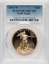2013-W $50 One-Ounce Gold Eagle Blue Gradient PCGS PR70