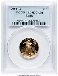 2004-W $10 Quarter-Ounce Gold Eagle PCGS PR70