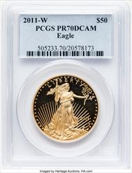 2011-W $50 One-Ounce Gold Eagle PCGS PR70