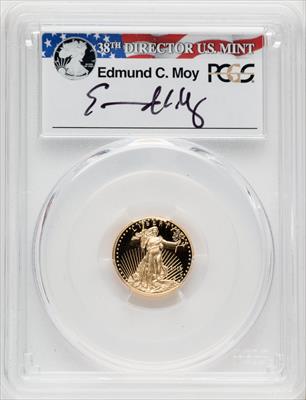 2016-W $5 Tenth-Ounce Gold Eagle 30th Anniversary First Strike Moy Signature PCGS PR70