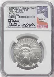 2007-W $100 One-Ounce Platinum Eagle First Strike Burnished SP NGC MS70