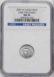 2007-W $10 Tenth-Ounce Platinum Eagle First Strike Burnished NGC MS70
