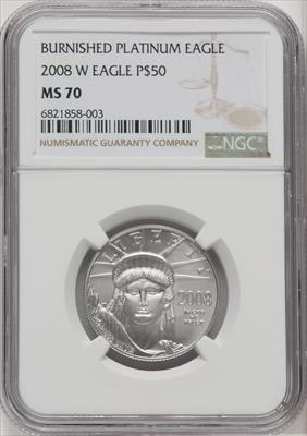 2008-W $50 Half-Ounce Platinum Eagle Burnished NGC MS70