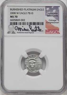 2008-W $10 Tenth-Ounce Platinum Eagle Statue of Liberty NGC MS70