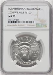 2008-W $100 One-Ounce Platinum Eagle Brown Label NGC MS70
