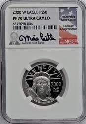 2000-W $50 Half-Ounce Platinum Eagle Statue of Liberty NGC PF70