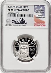 2005-W $50 Half-Ounce Platinum Eagle Statue of Liberty DC NGC PF70
