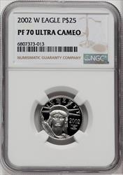 2002-W $25 Quarter-Ounce Platinum Eagle Statue of Liberty Brown Label NGC PF70