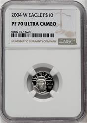 2004-W P$10 Tenth-Ounce Platinum Eagle Brown Label NGC PF70