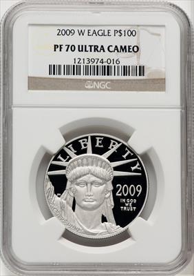 2009-W $100 One-Ounce Platinum Eagle Brown Label NGC PF70