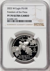 2023-W $100 One-Ounce Platinum Eagle Brown Label NGC PF70