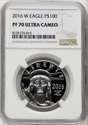 2016-W $100 One-Ounce Platinum Eagle Brown Label NGC PF70