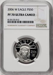 2006-W $50 Half-Ounce Platinum Eagle Statue of Liberty Brown Label NGC PF70