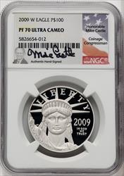 2009-W $100 One-Ounce Platinum Eagle Mike Castle NGC PF70