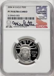 2004-W P$50 Half-Ounce Platinum Eagle Mike Castle NGC PF70