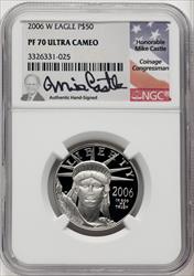 2006-W $50 Half-Ounce Platinum Eagle Statue of Liberty Mike Castle NGC PF70