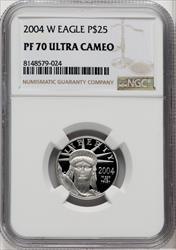 2004-W P$25 Quarter-Ounce Platinum Eagle Statue of Liberty Brown Label NGC PF70