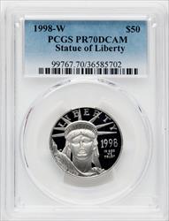1998-W $50 Half-Ounce Platinum Eagle PCGS PR70