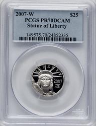 2007-W $25 Quarter-Ounce Platinum Eagle Statue of Liberty PCGS PR70