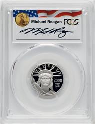 2008-W $25 Quarter-Ounce Platinum Eagle Statue of Liberty Michael Reagan PCGS PR70