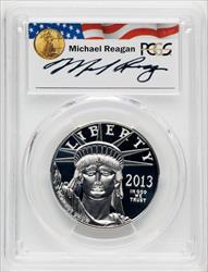 2013-W $100 One-Ounce Platinum Eagle Statue of Liberty Michael Reagan PCGS PR70