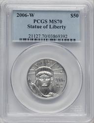 2006-W $50Half-Ounce Platinum Eagle Burnished PCGS SP70